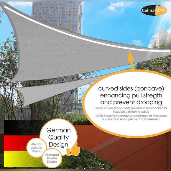 Sun Shade/Sail Triangle 10x10x14 ft Light Gray - Picture 3 of 5